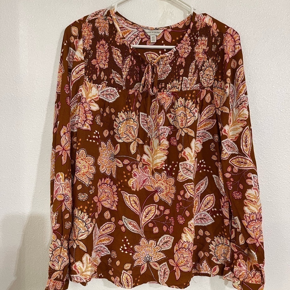 Lucky brand size M tunic long sleeve summer top
